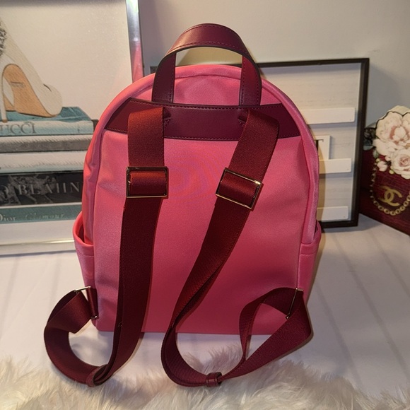 SOLD- Kate Spade Chelsea Medium Backpack Bag Nylon Deep Dahlia Pink EUC - Picture 4 of 13